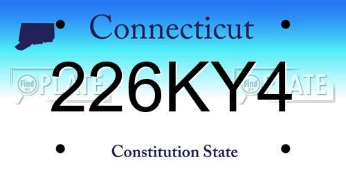 226KY4 Connecticut License Plate