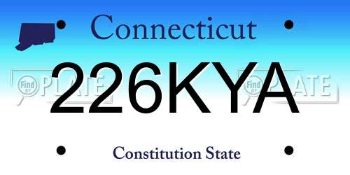 226KYA Connecticut License Plate