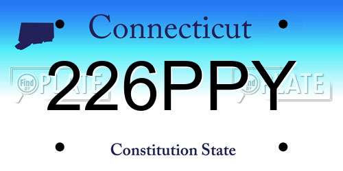 226PPY Connecticut License Plate