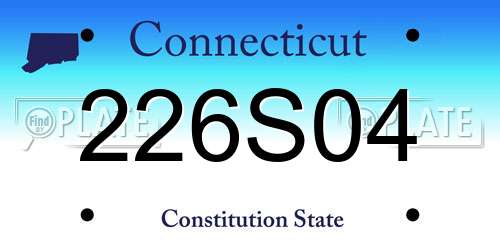 226S04 Connecticut License Plate