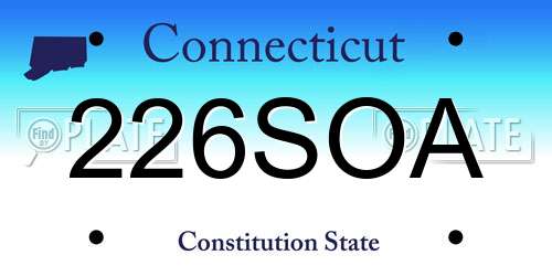 226SOA Connecticut License Plate