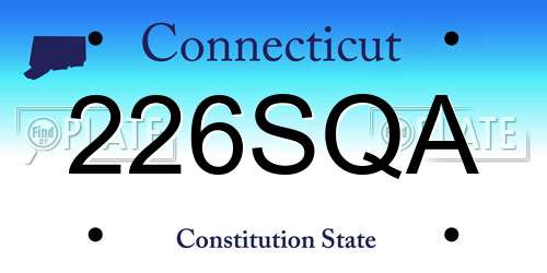 226SQA Connecticut License Plate