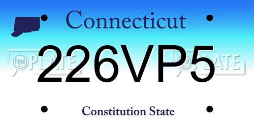 226VP5 Connecticut License Plate