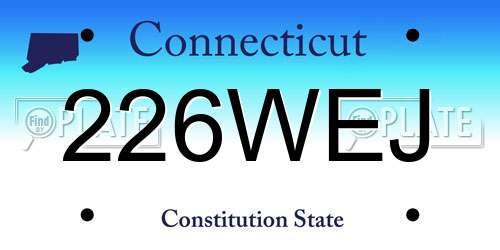 226WEJ Connecticut License Plate