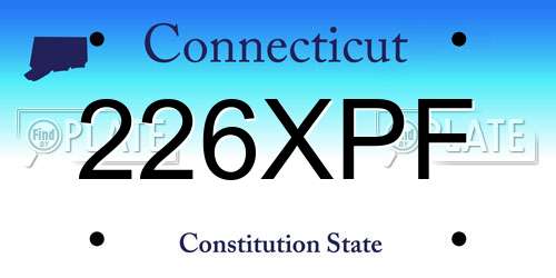 226XPF Connecticut License Plate