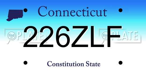 226ZLF Connecticut License Plate