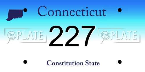 227 Connecticut License Plate