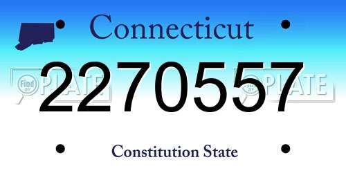 2270557 Connecticut License Plate