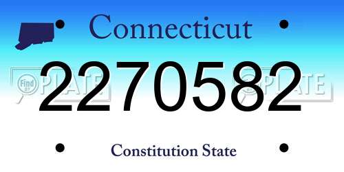 2270582 Connecticut License Plate