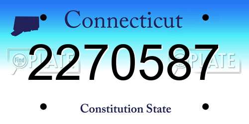 2270587 Connecticut License Plate