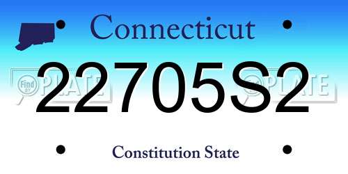 22705S2 Connecticut License Plate
