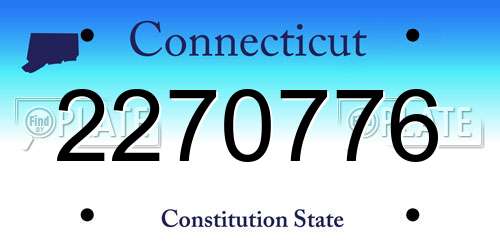 2270776 Connecticut License Plate