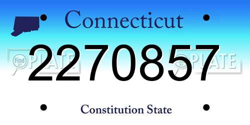 2270857 Connecticut License Plate