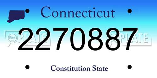 2270887 Connecticut License Plate