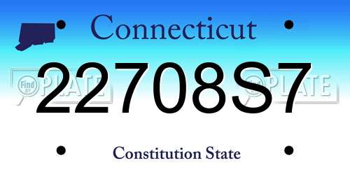 22708S7 Connecticut License Plate