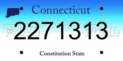 2271313 Connecticut License Plate