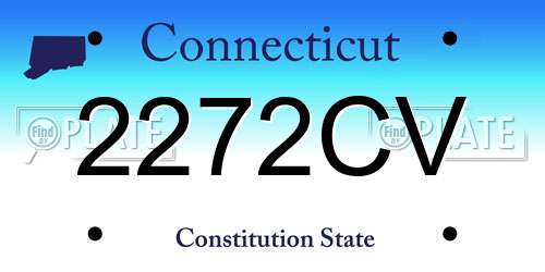 2272CV Connecticut License Plate