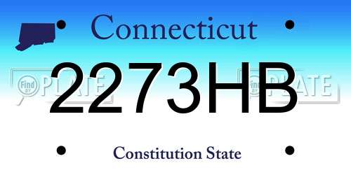 2273HB Connecticut License Plate