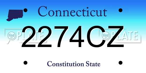 2274CZ Connecticut License Plate