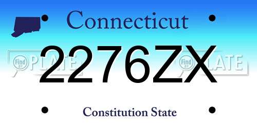 2276ZX Connecticut License Plate