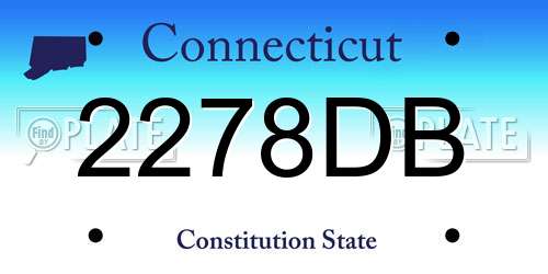 2278DB Connecticut License Plate
