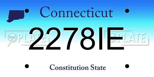 2278IE Connecticut License Plate