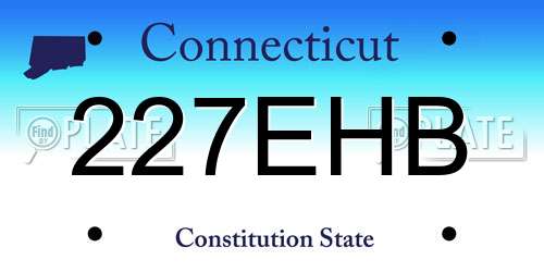 227EHB Connecticut License Plate