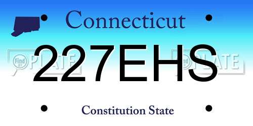 227EHS Connecticut License Plate