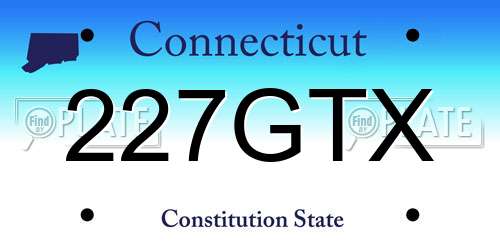 227GTX Connecticut License Plate