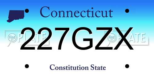 227GZX Connecticut License Plate