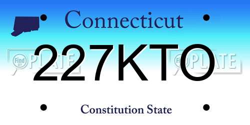 227KTO Connecticut License Plate