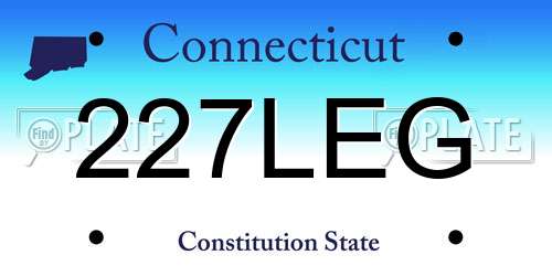 227LEG Connecticut License Plate