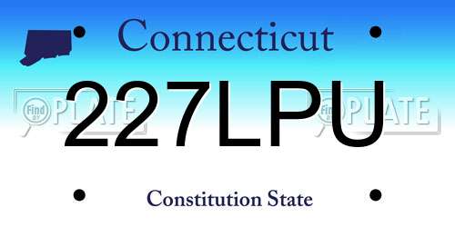227LPU Connecticut License Plate