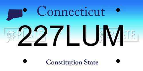 227LUM Connecticut License Plate
