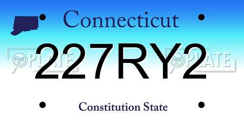 227RY2 Connecticut License Plate