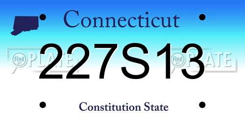 227S13 Connecticut License Plate