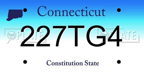 227TG4 Connecticut License Plate