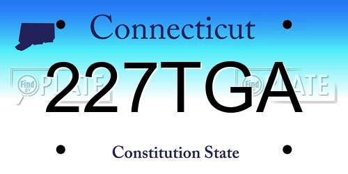 227TGA Connecticut License Plate