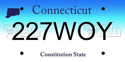 227WOY Connecticut License Plate