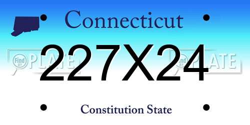 227X24 Connecticut License Plate