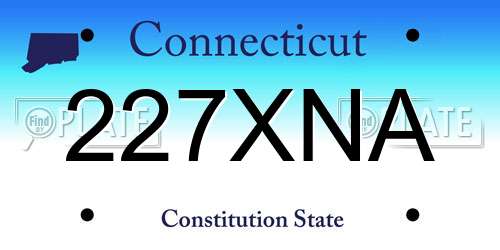 227XNA Connecticut License Plate