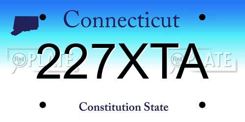 227XTA Connecticut License Plate