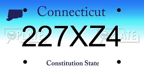 227XZ4 Connecticut License Plate