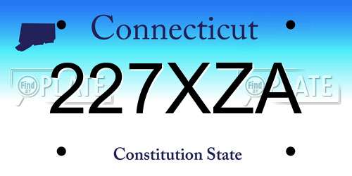 227XZA Connecticut License Plate