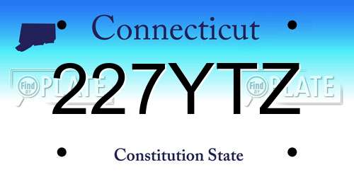 227YTZ Connecticut License Plate