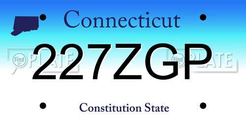 227ZGP Connecticut License Plate