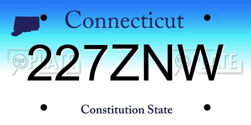 227ZNW Connecticut License Plate