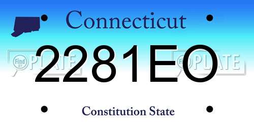 2281EO Connecticut License Plate