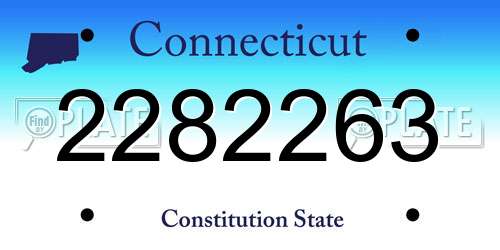 2282263 Connecticut License Plate