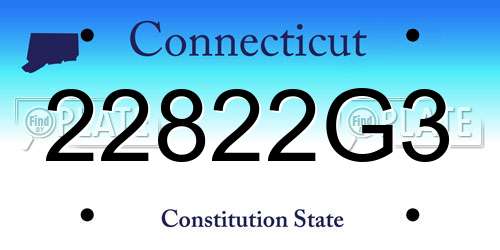 22822G3 Connecticut License Plate